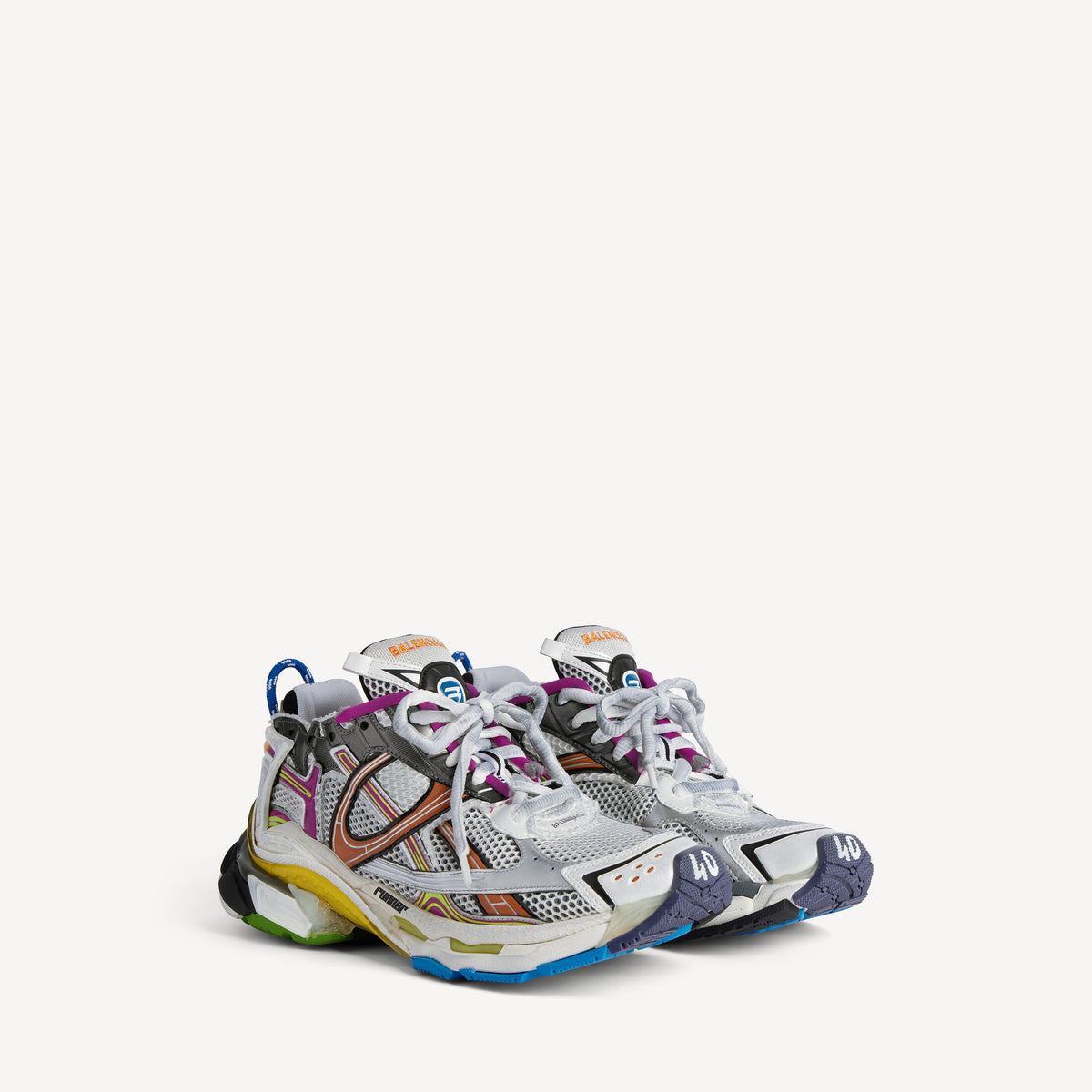 Sneaker Runner – Argenté & Multicolore