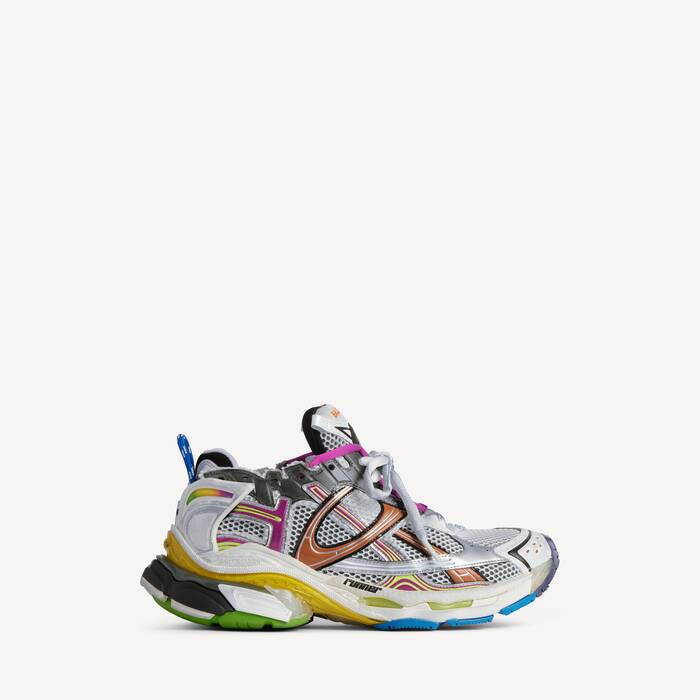 Sneaker Runner – Argenté & Multicolore