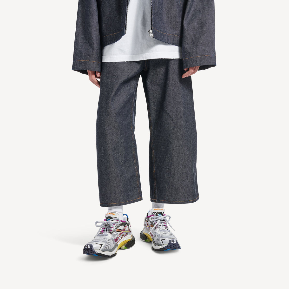 Sneaker Runner – Argenté & Multicolore
